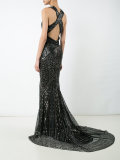 crossed back embroidered gown