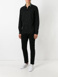 snakeskin-effect collar shirt