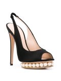 pearl slingback platform sandals