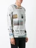 newspaper print longsleeved T-shirt