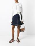 ruffle collar crepe blouse