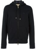 logo embroidered zipped hoodie