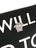 Palazzo Medusa text scroll clutch