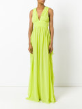 chiffon ruffle-detail gown
