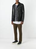 button-up leather jacket
