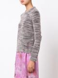 melange cutout knitted top