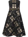 strapless flared dress