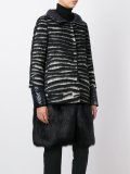 faux fur panel padded coat