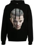 printed face hoodie