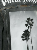 striped print denim jacket