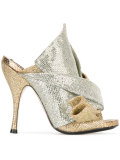 metallic glittery mules