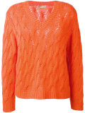 cable knit V-neck jumper