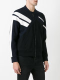 stripe contrast bomber jacket