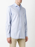 logo embroidered checked shirt