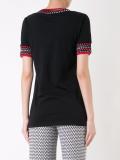 geometric collar embroidery T-shirt