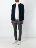 collarless zip jacket