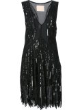 v-neck sequin embellished dress