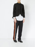 striped high neck jacket