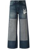 embroidered patchwork jeans
