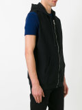 sleeveless zipped hoodie