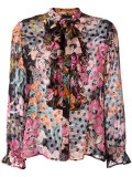 printed ruffle trim shirt 