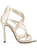 metallic stiletto sandals