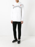embroidered bird logo hoodie