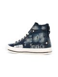 tartan patch hi-top sneakers