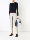 colour block satchel tote