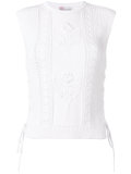 lace-detail knitted top