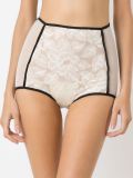 panelled lace hot pants