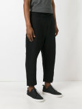 drawstring drop-crotch cropped trousers