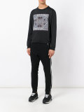 printed patch sweatshirt