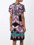 printed ruffle sleeve dress