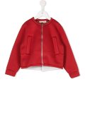 stitch paneled blouson jacket