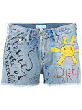 doddle print denim shorts