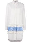 lace ruffled shirt dress