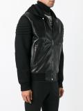 mixed material bomber jacket