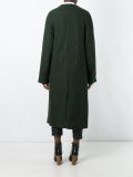 collarless quilted coat