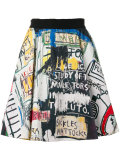 Basquiat print pleated skirt 