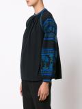 jacquard sleeve blouse