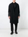 layered sleeve cocoon coat