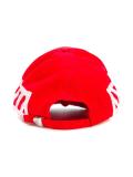 striped baseball cap