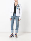 sequins eye zip up hoodie 