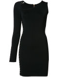 one-shoulder lace-up eyelet dress