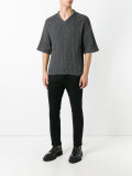 shortsleeved V-neck jumper