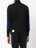 contrast sleeve turtleneck jumper