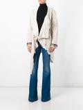 embellished cuffs mid coat