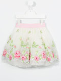 embroidered rose tulle skirt 