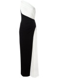 one-shoulder gown